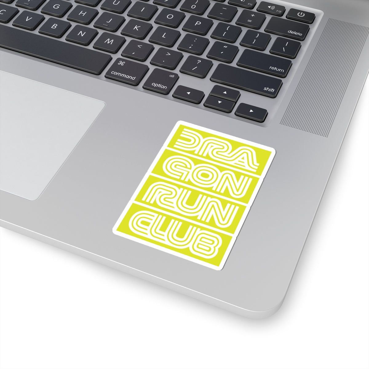 Dragon Run Club Sticker — Retro Neon Kiss-Cut Decal for Laptops & Water Bottles