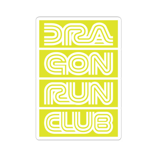 Dragon Run Club Sticker — Retro Neon Kiss-Cut Decal for Laptops & Water Bottles