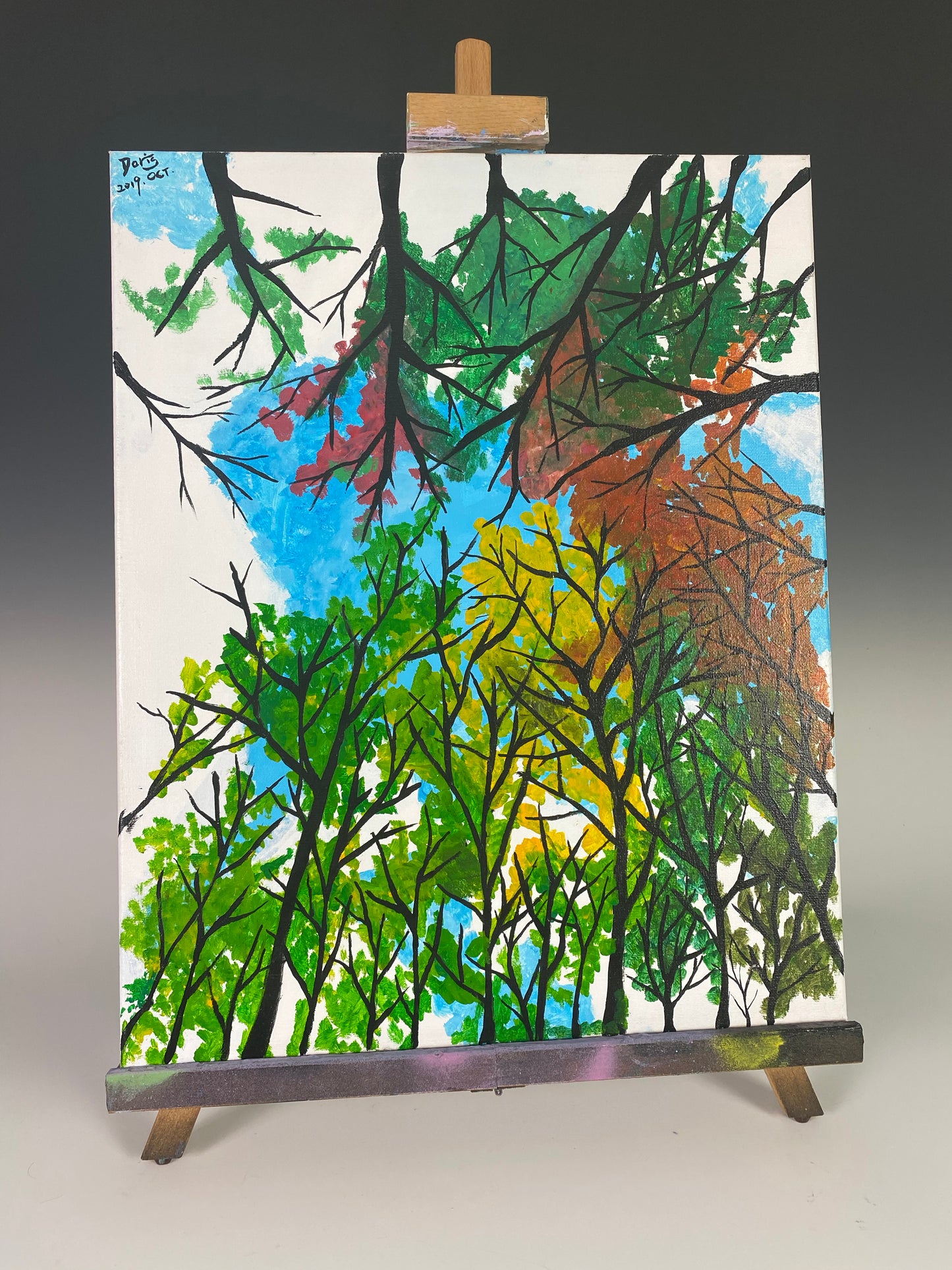 The Trees Above - Original Student Painting On Canvas