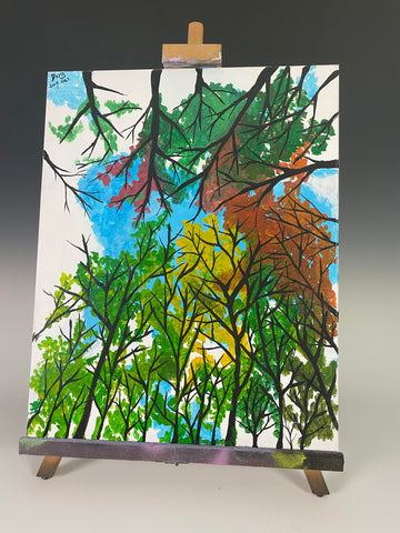 The Trees Above - Original Student Painting On Canvas